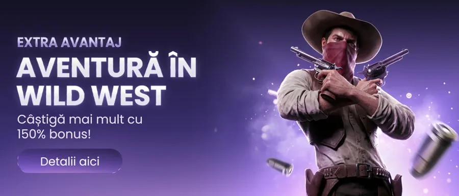 Promoție Aventură în Wild West cu bonus 150%